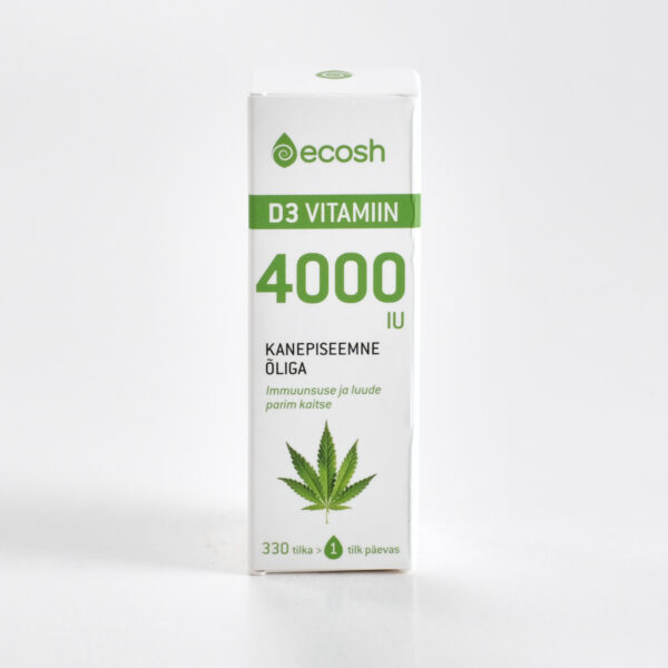 Vitamiin D3 4000 IU kanepiõliga 10ml Ecolab Life OÜ